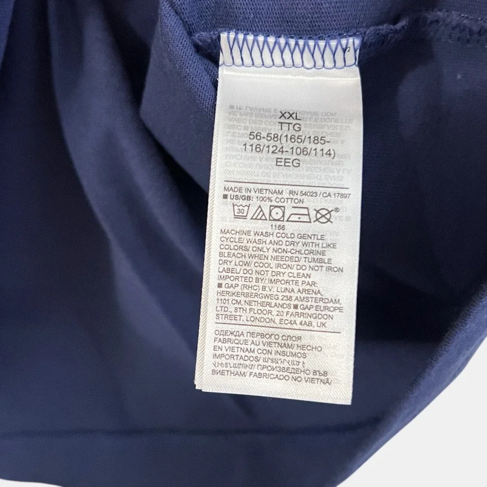 Banana Republic Men Heavyweight Cotton XXL Crewneck Shirt Blue Relaxed Fit NWT